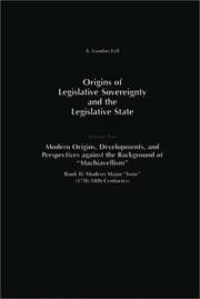 Origins of Legislative Sovereignty and the Legislative State