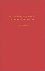 The legislative council in the American States