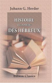 Histoire de la poésie des Hébreux