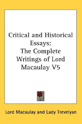 Critical and Historical Essays