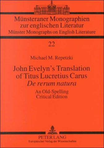 John Evelyn's translation of Titus Lucretius Carus De rerum natura