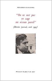 On ne met pas en cage un oiseau pareil dernier journal aout 1995
