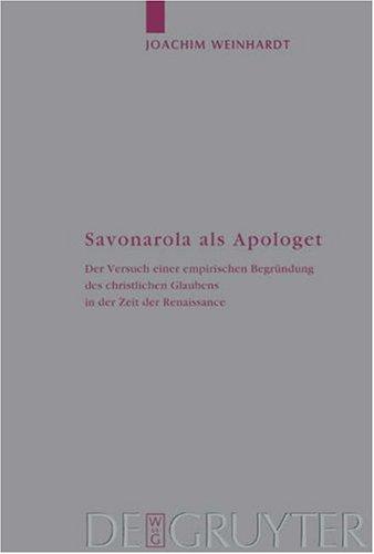 Savonarola Als Apologet