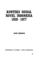 Konteks sosial novel Indonesia, 1920-1977