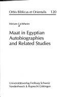 Maat in Egyptian autobiographies and related studies