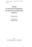 Katalog der lateinischen Handschriften der Bayerischen Staatsbibliothek München