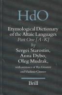 Etymological Dictionary of the Altaic languages