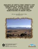Analysis of septic-tank density for three areas in Cedar Valley, Iron County, Utah