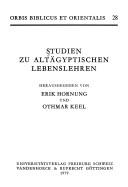 Studien zu altägyptischen Lebenslehren
