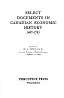 Select documents in Canadian economic history