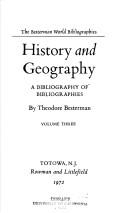 History and geography; a bibliography of bibliographies