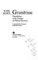 Grundrisse der Kritik der politischen Ökonomie
