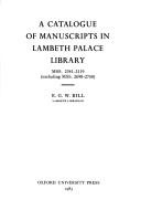A Catalogue of Manuscripts in Lambeth Palace Library, Mss 2431-3119