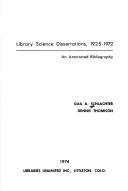 Library science dissertations, 1925-1972