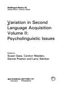 Variation in Second Language Acquisition