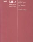 2000 MLA International Bibliography (Mla International Bibliography of Books and Articles on the Modern Languages and Literatures Vol II)