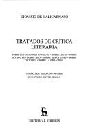 Tratados De Critica Literaria