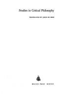 Studies in critical philosophy