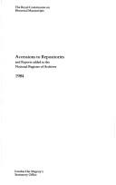 Accessions to repositories and reports added to the National Register of Archives