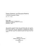 Clause, sentence, and discourse patterns in selected languages of Nepal