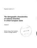 Les caractéristiques démographiques des minorités nationales dans certains Etats européens