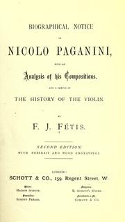 Biographical notice of Nicolo Paganini