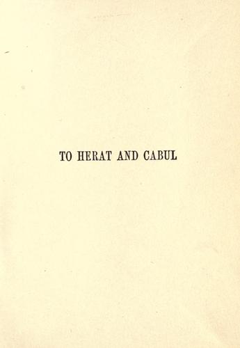 To Herat and Cabul