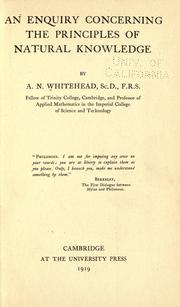 An enquiry concerning the principles of natural knowledge