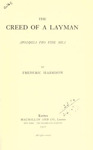 The creed of a layman