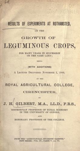 Results of experiments at Rothamsted