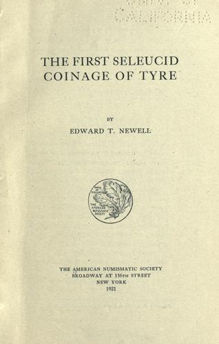 The first Seleucid coinage of Tyre