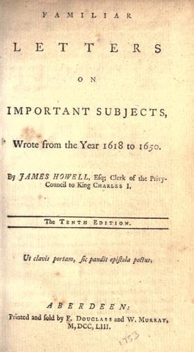 Familiar letters on important subjects