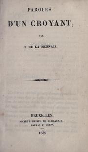 Paroles d'un croyant