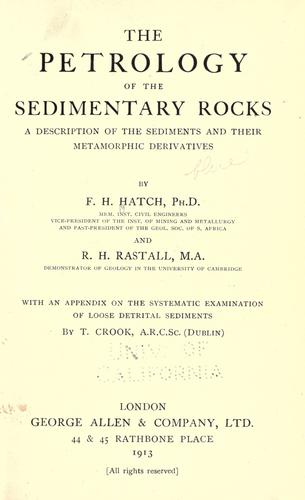 The petrology of the sedimentary rocks