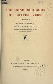 The Edinburgh book of Scottish verse, 1300-1900