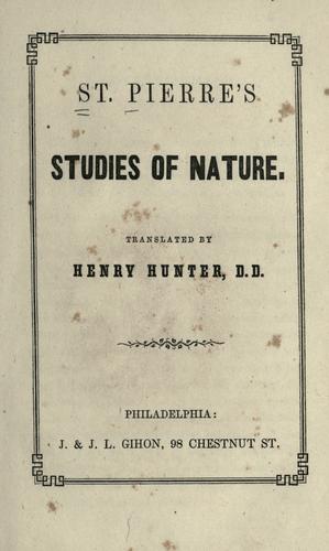 Etudes de la nature