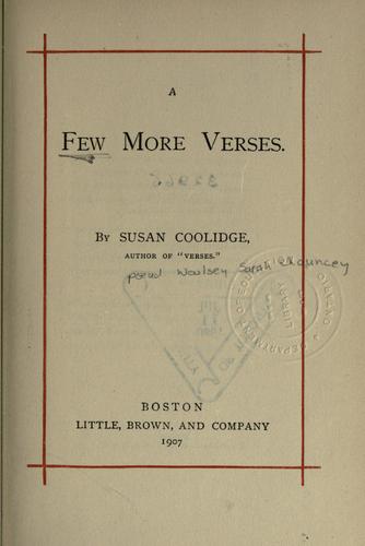 A few more verses