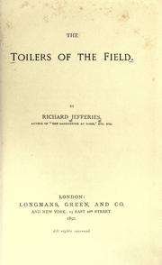 The toilers of the field