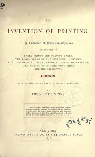 The invention of printing