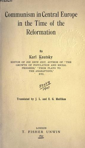 Communism in Central Europe in the time of the Reformation