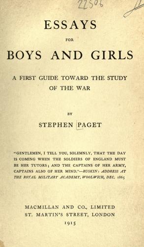Essays for boys and girls