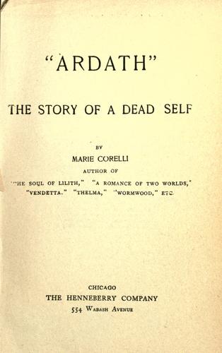 Ardath, the story of a dead self