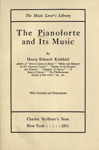 The pianoforte and its music