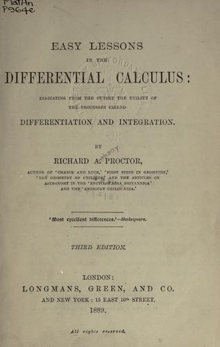 Easy lessons in the differential calculus