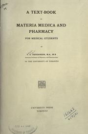 A text-book of materia medica and pharmacy for medical students