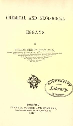 Chemical and geological essays