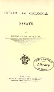 Chemical and geological essays