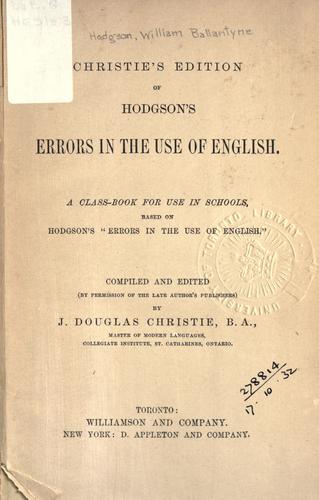 Errors in the use of English