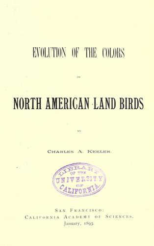 Evolution of the colors of North American land birds