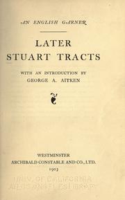 Later Stuart tracts